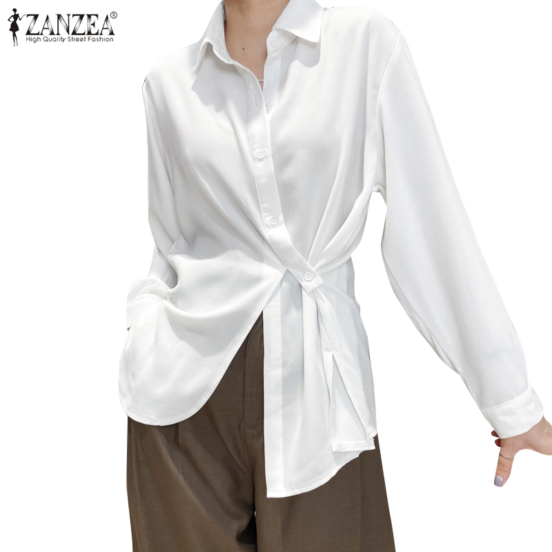 Áo ZANZEA Tay Dài Màu Trơn Thời Trang Cho Nữ