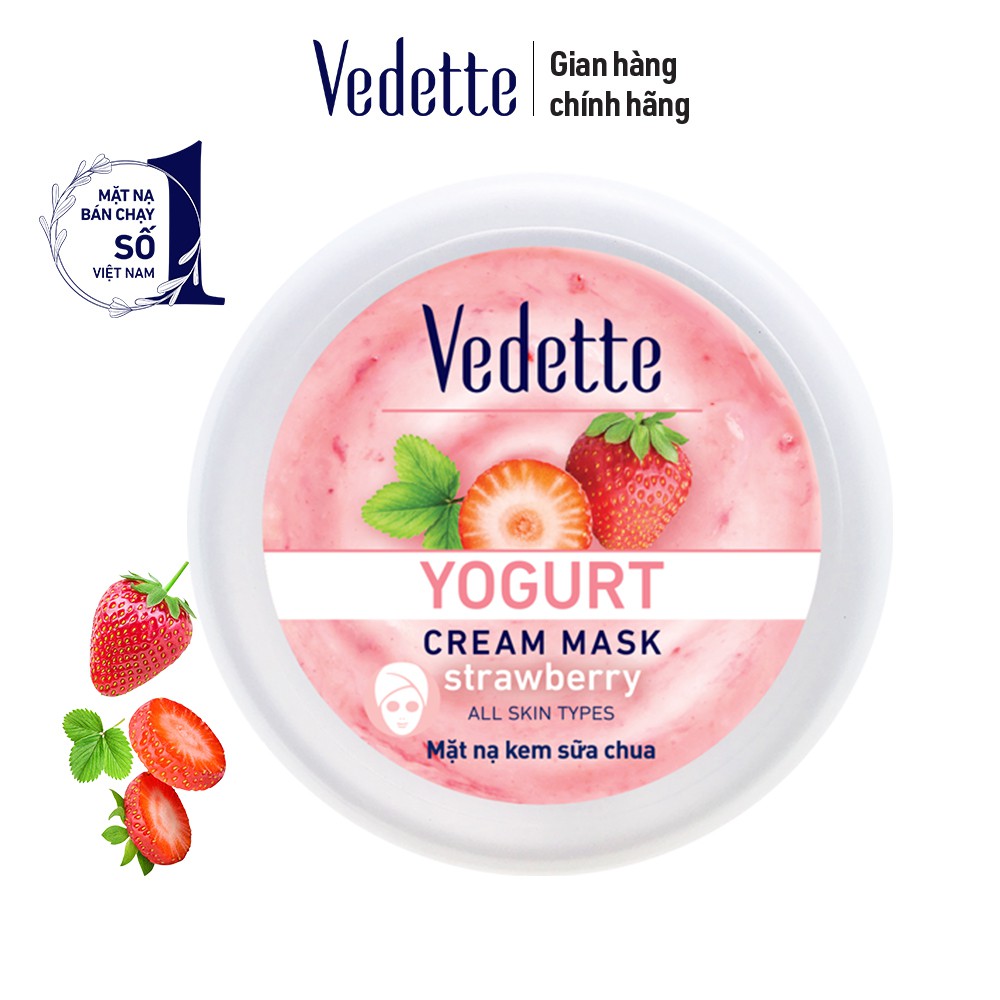 Mặt nạ kem sữa chua Vedette YOGURT CREAM MASK 120g/120ml (Hũ)