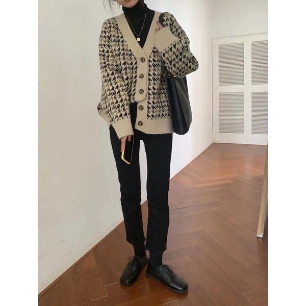 Cardigan len vintage hàn quốc