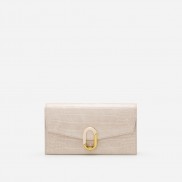 Vascara Túi Vân Da Cá Sấu Khóa Marble Đính Kim Loại SHO 0179 Kem