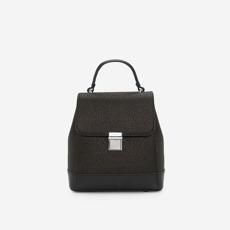 Vascara Balo Họa Tiết Vân Nổi Nắp Gập BAC 0145 Đen