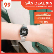 Đồng hồ nữ SKMEI MESH bạc mặt đen 22mm