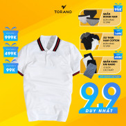 Áo polo nam, áo thun polo nam có cổ, tay ngắn logo TORANO 2 màu Trắng, Xanh cao cấp TP267