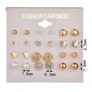 Set 12 hoa tai nụ đính đá sang chảnh