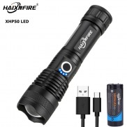 Đèn pin HAIXNFIRE H002 bóng LED XHP50 dùng pin 26650 xoay để phóng to dùng khi đi săn tiện lợi