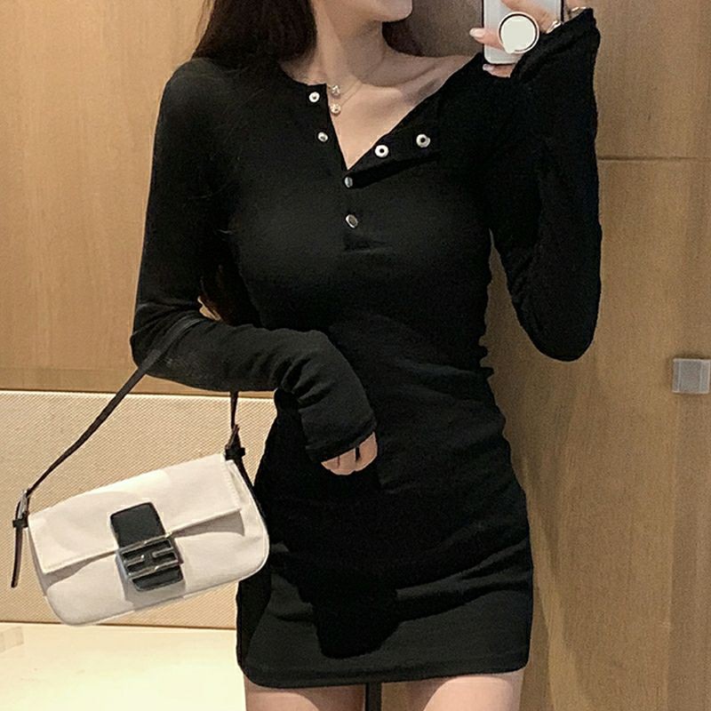 ĐẦM BODY TAY NGẮN/ DÀI CÚC BẤM A4