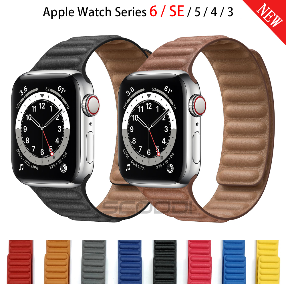 Dây Đeo Bằng Da Cho Đồng Hồ Thông Minh for Apple Watch Series 6 Se 5 4 3 2 1 Kích Thước 38mm 40mm 42mm 44mm