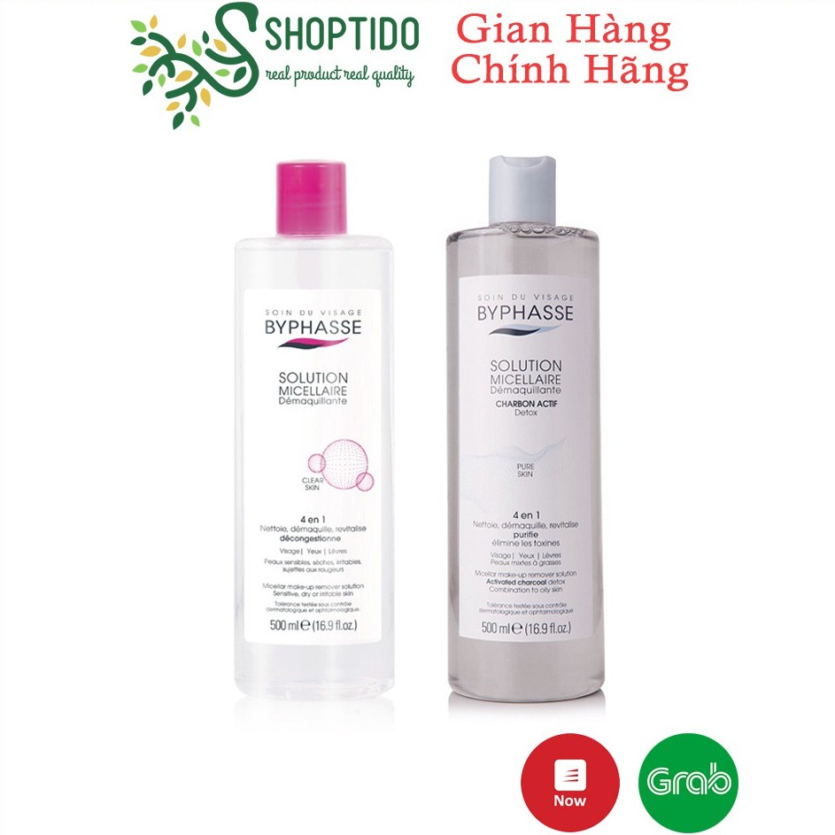 Nước Tẩy Trang Byphasse Solution Micellaire Pure Skin đủ loại, cho mọi loại da 500ml NPP Shoptido Make-up Remover