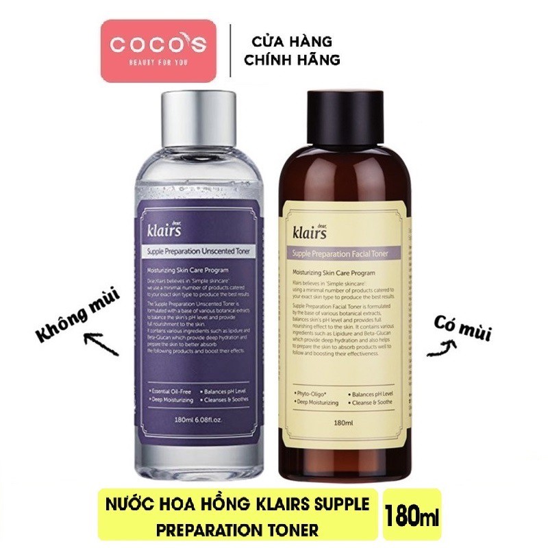 Nước Hoa Hồng Dành Cho Da Nhạy Cảm Dear, Klairs Supple Preparation Toner 180ml