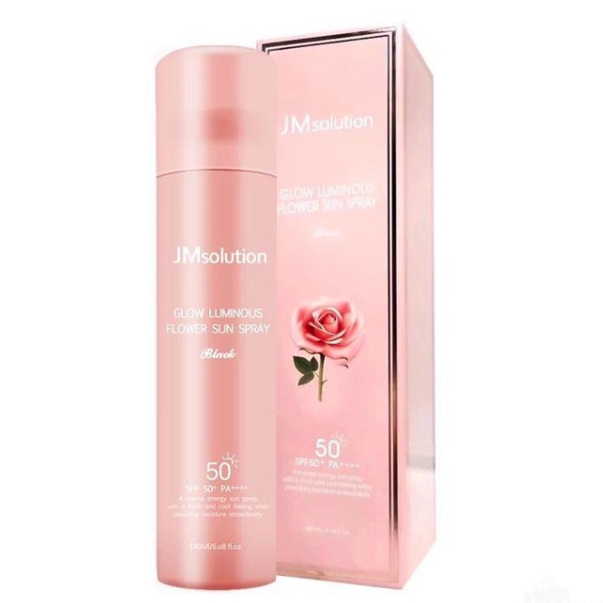 Xịt Chống Nắng Ngừa Lão Hóa Bảo Vệ Da Jm solution Glow Luminous Sun Spray 180ml - Chai Màu Hồng
