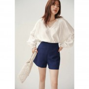 Áo kiểu dài tay cổ V dáng rộng_MONOTALK T20003TK