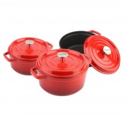 Bộ nồi gang đúc tráng men Rapido size 20, 22, 24 cm ( bán lẻ hoặc cả bộ 3 chiếc), hàng chính hãng.