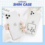 Ốp lưng iphone Gấu Selfie viền trong chống ố 5/5s/6/6plus/6s/6splus/7/7plus/8/8plus/x/xr/xs/11/12/pro/max/plus/promax