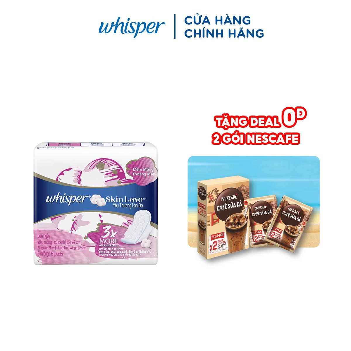  Băng vệ sinh Whisper Skinlove 24cm ban ngày