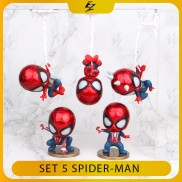Set 5 Mô Hình Người Nhện Spider Man Bằng Nhựa