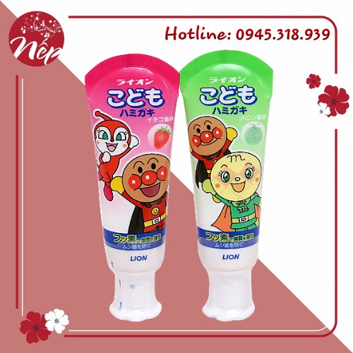 KEM ĐÁNH RĂNG LION NỘI ĐỊA NHẬT BẢN 40G MÙI DƯA LƯỚI VÀ DÂU 6M (date: 2023)