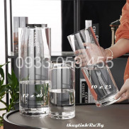  Bình hoa thủy tinh trụ tròn D10xH25, Lọ cắm hoa hình trụ trang trí