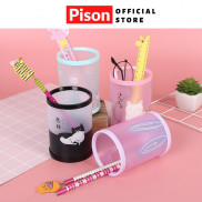 Lọ cắm bút nhựa trong suốt Pison