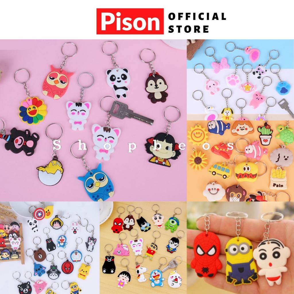 Móc khóa 1 mặt dễ thương giá sỉ Pison