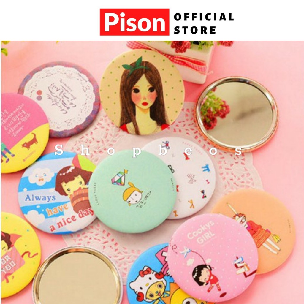 Gương mini cầm tay đáng yêu / Gương tròn bỏ túi tiện dụng