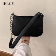 Túi đeo vai da PU có khóa kéo phong cách Hàn Quốc cổ điển thời trang dễ phối đồ cho nữ