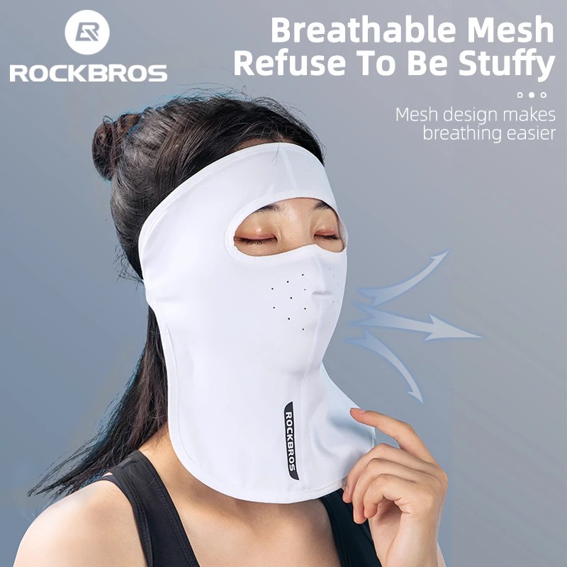 Mặt Nạ Choàng Cổ Đi Xe Đạp ROCKBROS UPF 50+ Chống Nắng Và Tia UV Mùa Hè Bằng Vải Lụa Lạnh Thoáng Khí