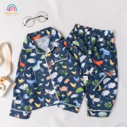 Bộ đồ ngủ Pyjama dài tay cotton họa tiết dễ thương cho bé BR20017 - MAGICKIDS