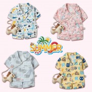 Tổng hợp bộ pyjama cộc tay họa tiết đáng yêu cho bé trai