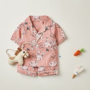 Bộ đồ ngủ cộc tay họa tiết dễ thương cho bé gái , bé trai BR21002 - MAGICKIDS