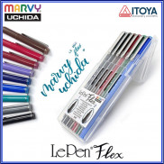  Bộ bút ngòi cọ Marvy Lepen flex 4800 brush (6 bút)