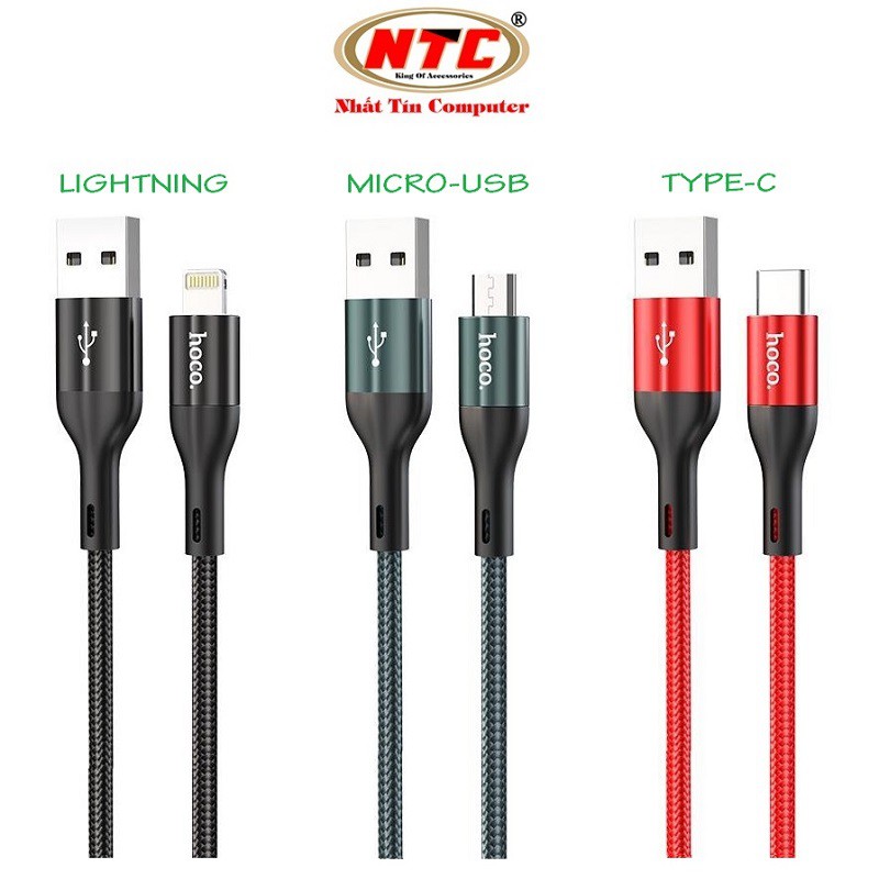 Cáp sạc nhanh và truyền data Hoco X2 Max Flash QC3.0, max 3A, dài 1M / 2M, cổng Lightning / Type-C / Micro-USB