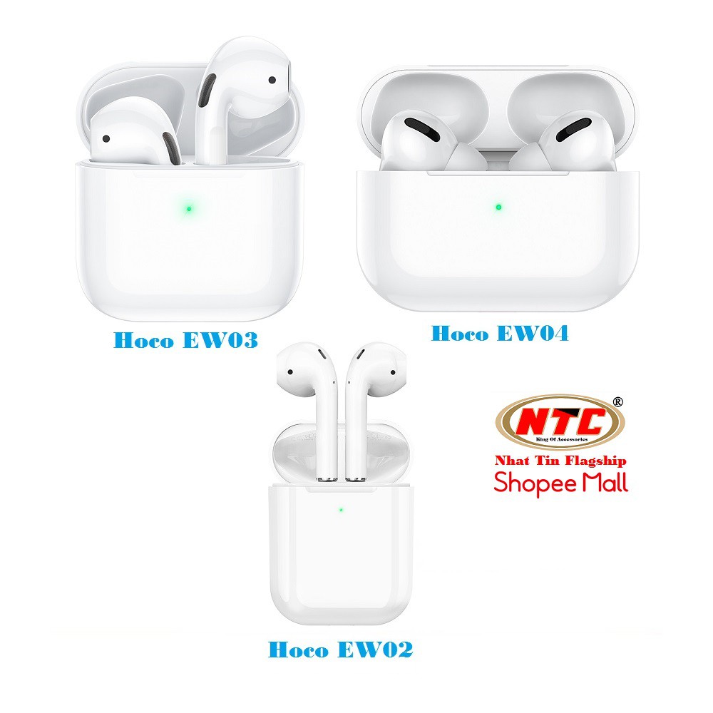 Tai nghe Bluetooth TWS Hoco EW02 / EW03 / EW04 hỗ trợ định vị, popup, đổi tên, cảm ứng chạm (Trắng)
