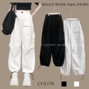 Quần Jogger JUNI BigSize Chất Kaki Ống Rộng Túi Hộp Dây Rút Cạp Cao Nam Nữ Unisex