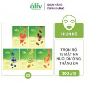 Combo 15 mặt nạ dưỡng trắng da Ôliv