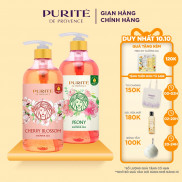 Combo 2 Sữa tắm Purité sáng mịn hoa anh đào 850ml + sữa tắm thư giãn hoa mẫu đơn 850ml