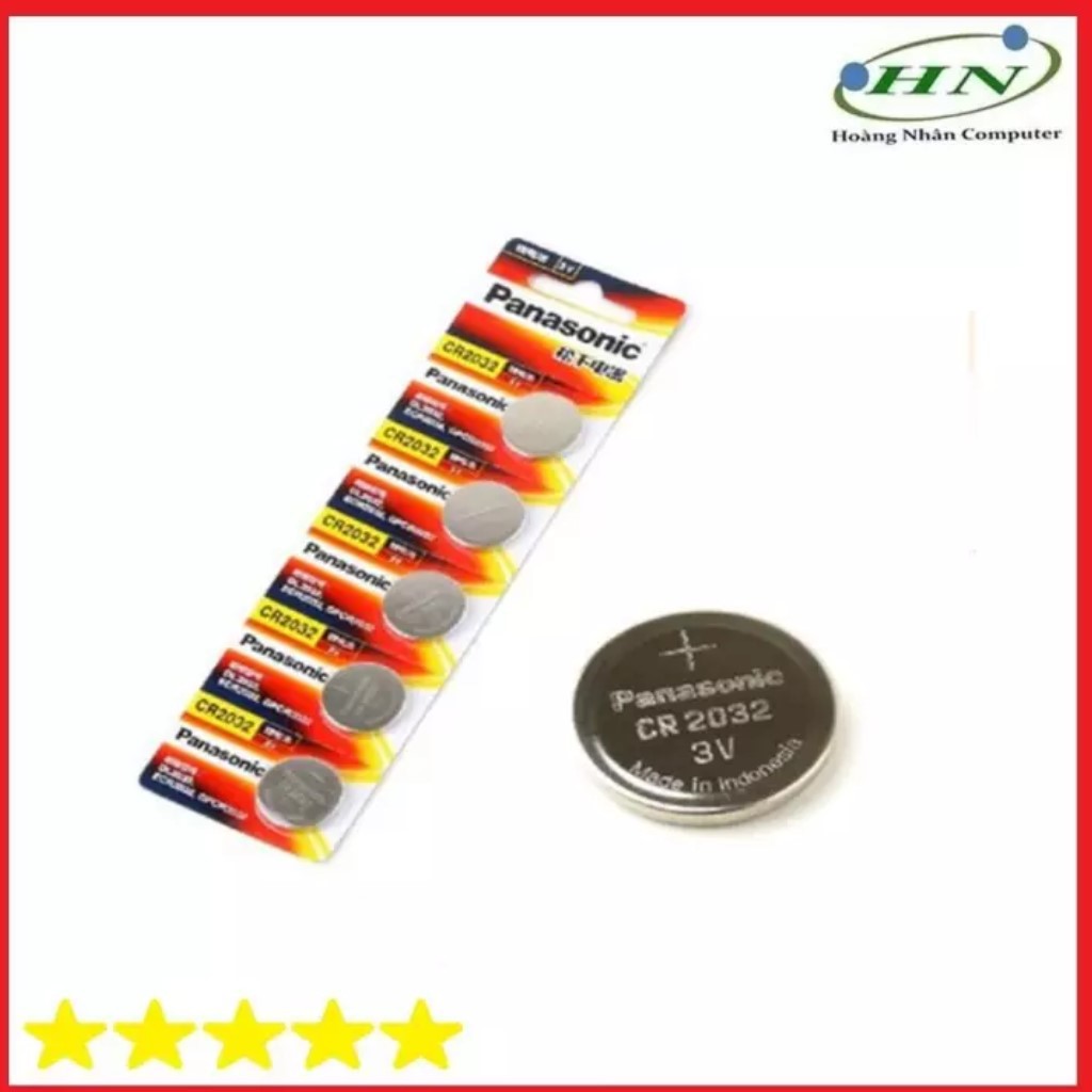 Vỉ 5 Viên Pin Cmos Panasonic/sony 3V CR-2032 (đỏ)