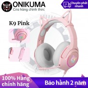 ONIKUMA K9 HồngTai nghe tai mèo dễ thương có mic tai nghe chụp tai chơi game thương có Tai tai nghe mèo