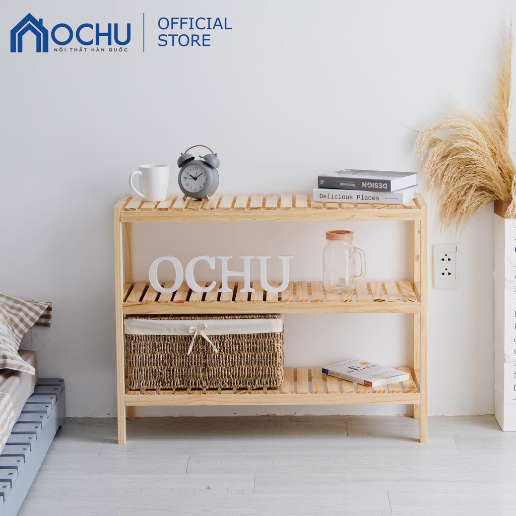 Kệ Đa Năng 3 Tầng Khung Gỗ Thông OCHU - Bench 3F - Natural