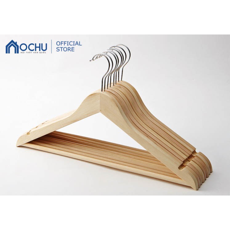 Combo 5 Móc Gỗ Treo Quần Áo OCHU - Natural