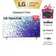 Smart Nanocell Tivi LG 55 Inch 4K 55NANO77TPA ThinQ AI - Model 2021-Miễn phí lắp đặt