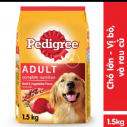 Thức ăn chó lớn Pedigree vị bò rau củ gói 1,5kg