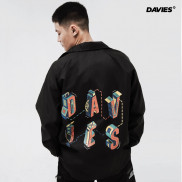 DAVIES - Áo khoác dù form rộng màu đen - Black Formula Jacket.