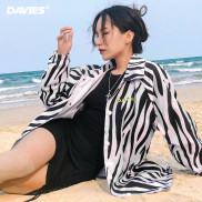 Áo khoác dù nữ form rộng họa tiết trắng đen DAVIES - Ignore Jacket