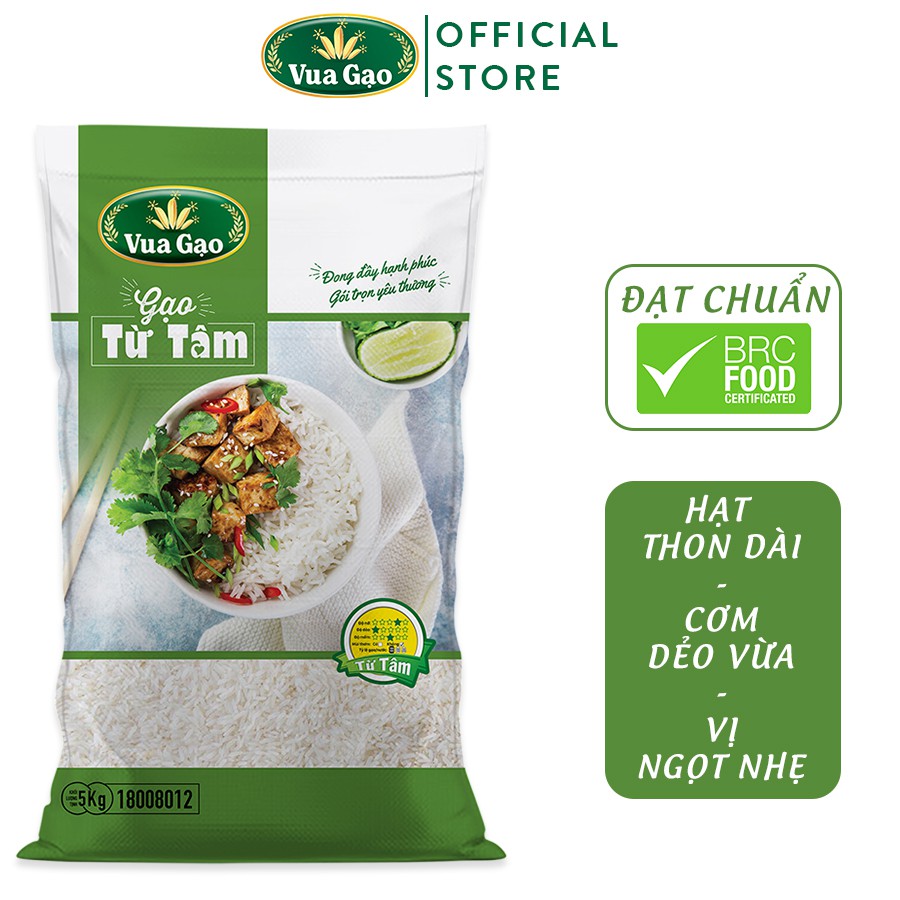 Gạo Thơm Từ Tâm - Chính Hãng Vua Gạo - Túi 5kg (Cam kết date mới)