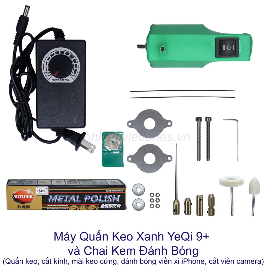 Combo máy quấn keo yeqi 9+ và kem đánh bóng metal polish