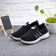 Giày đi bộ nữ 3 sọc giày lười nữ 3 sọc thể dục thể thao êm chân khử mùi thoáng khí