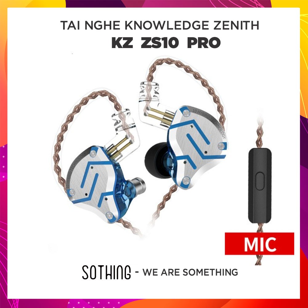 Tai Nghe Nhét Tai Có Mic Knowledge Zenith KZ ZS10 PRO 4BA + 1DD - Hàng Chính Hãng