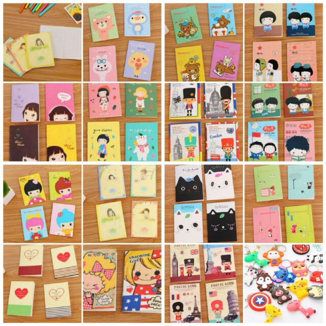 Combo 10 sổ tay cute (12x8.5cm) mix mẫu khác nhau