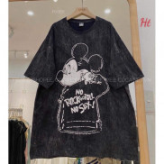 Áo thun loang chuột unisex màu đen form rộng cá tính