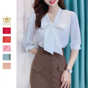 Áo sơ mi công sở nữ tay lửng CHUU A3271